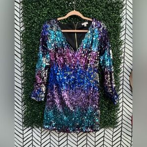 Sequin Mini Dress - Multicolor